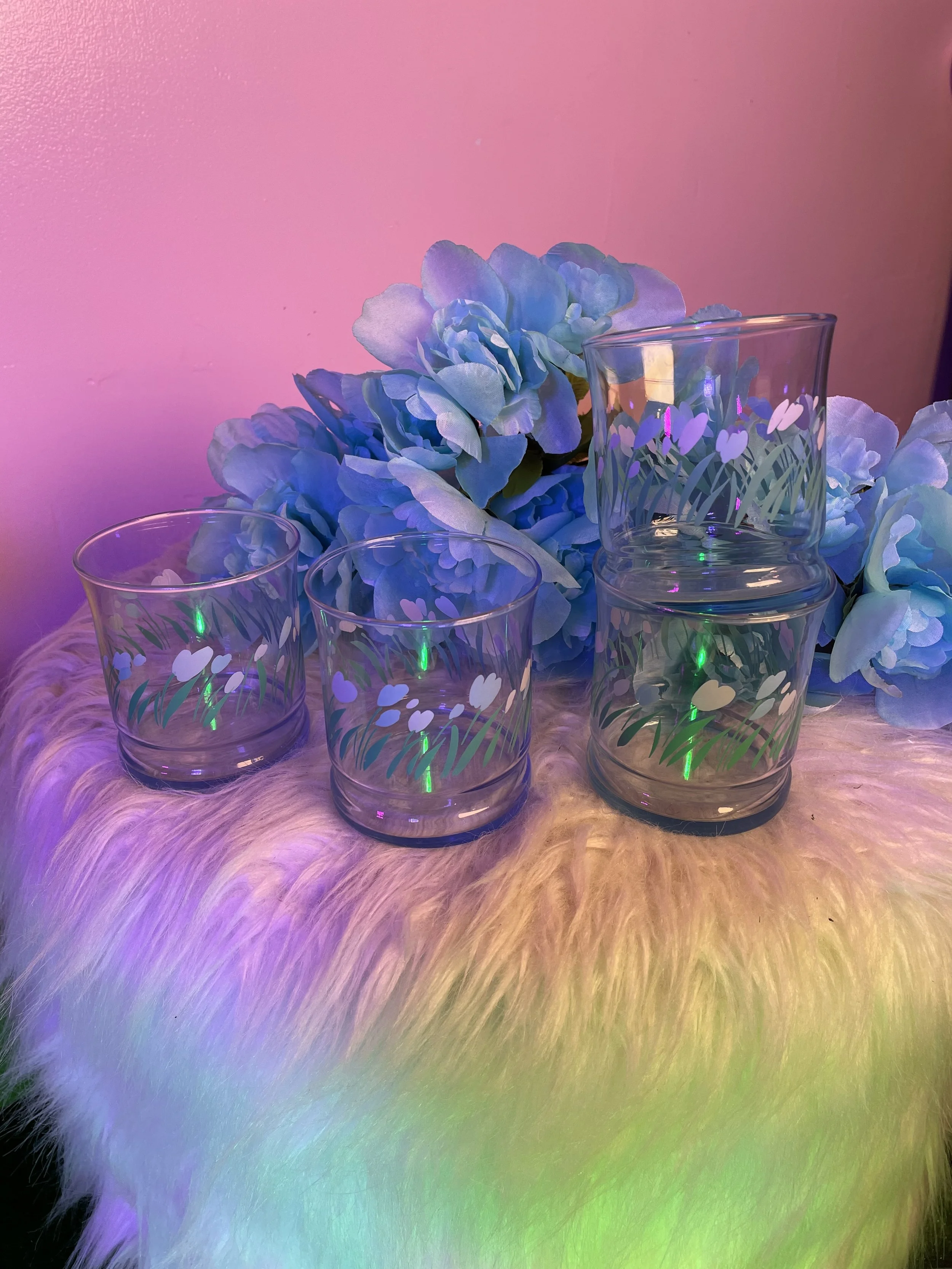 Set of 4 flower Glasses