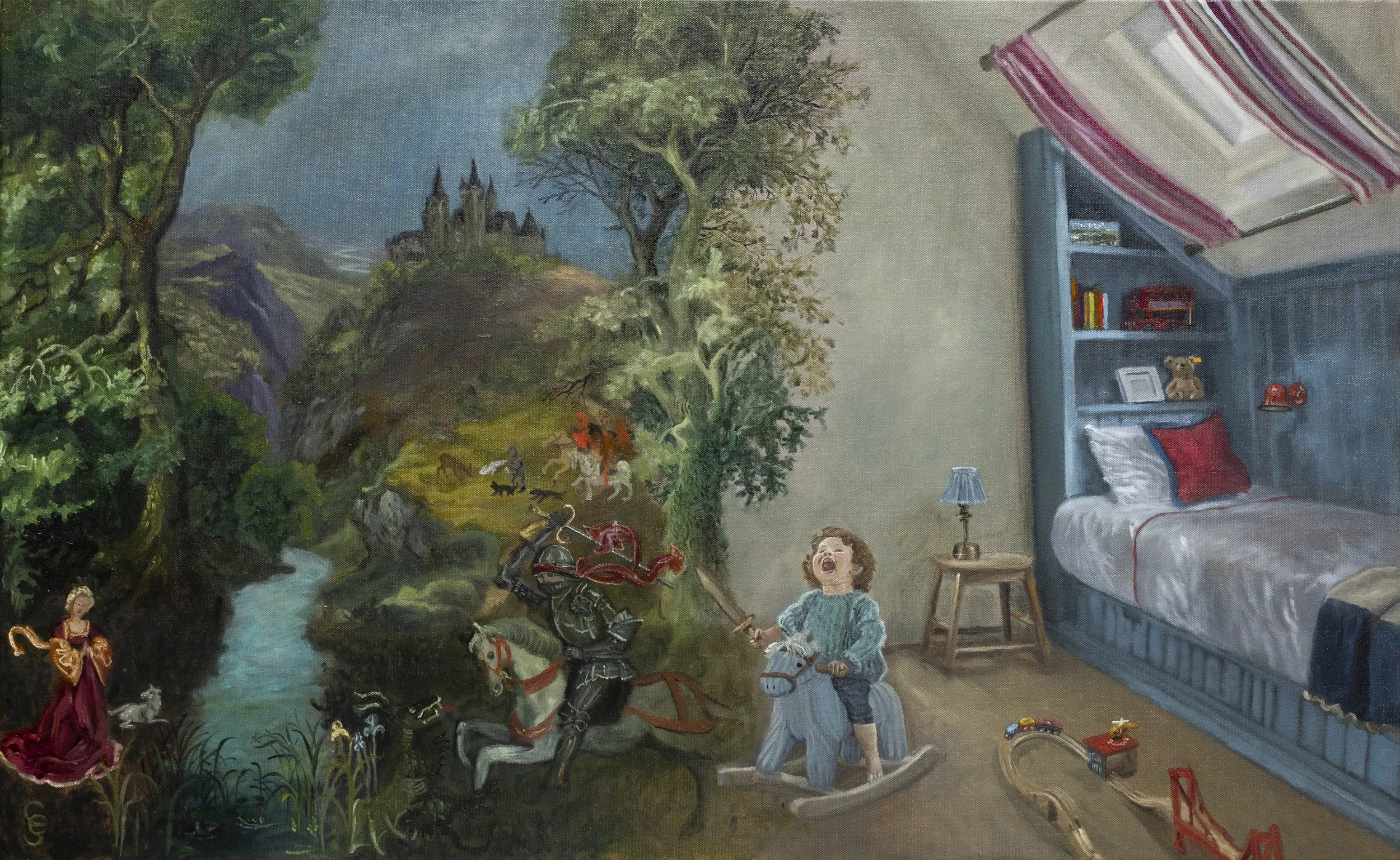 'Reality is a Choice', oil on canvas, 60cm  x 97 cm