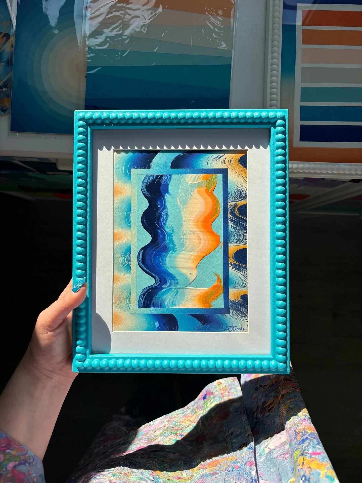 Spruced up one of my little frames from Dunelm to match these pieces on paper that I made with all the leftover paints from recent artworks - and they look so stinking cute 🥰- these are some of my favs! 

My absolute fav is the simple colour block o