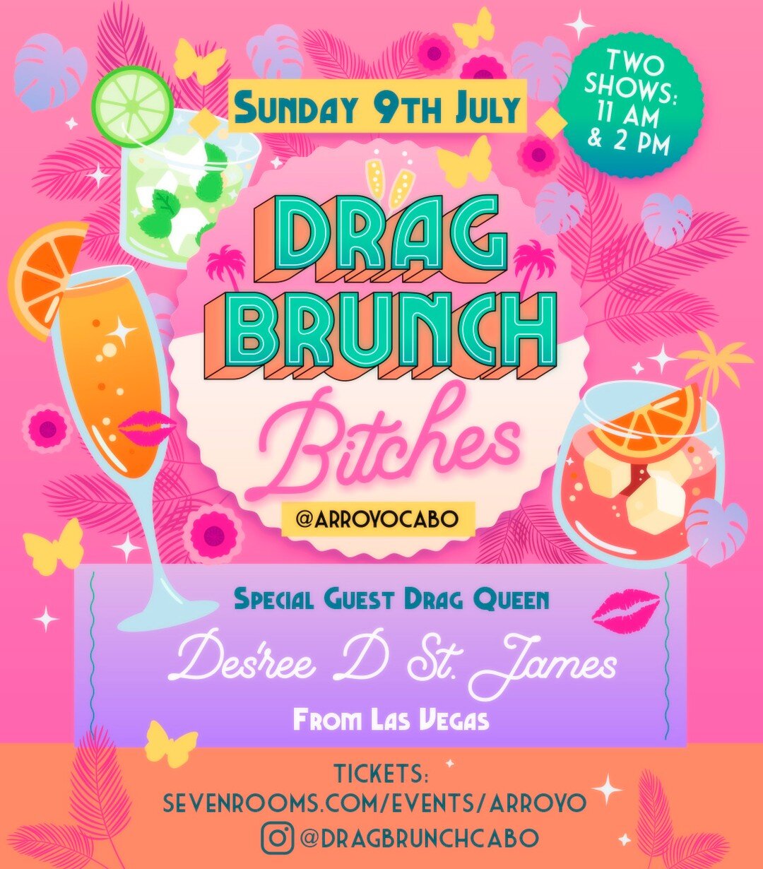 A few more days, Bitches! You won&rsquo;t want to miss our GRAND OPENING.
From Vegas to Cabo&hellip; @desreestjames will be performing LIVE this coming Sunday 9th at @dragbrunchcabo at @arroyocabo 💋

Follow the link in our bio to get your tickets to