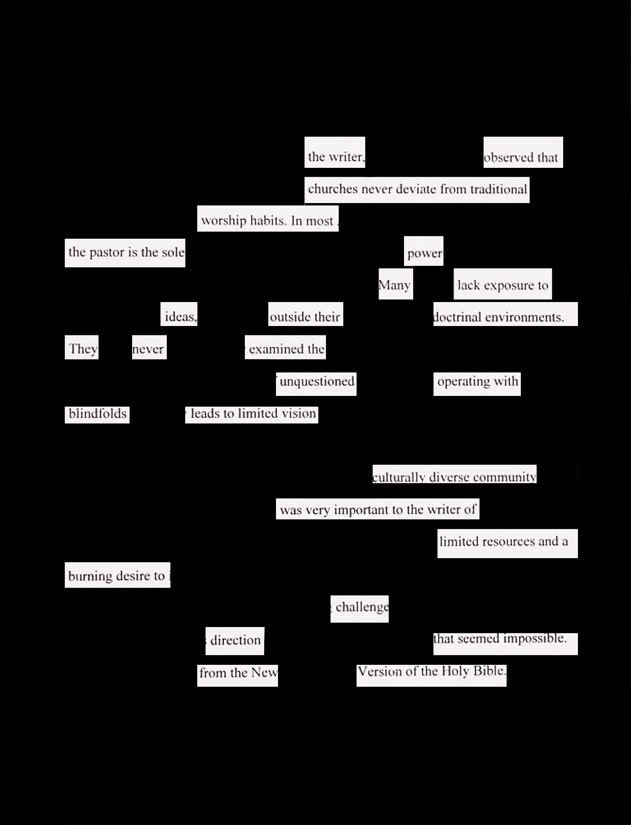 THE WRITER’S CHALLENGE