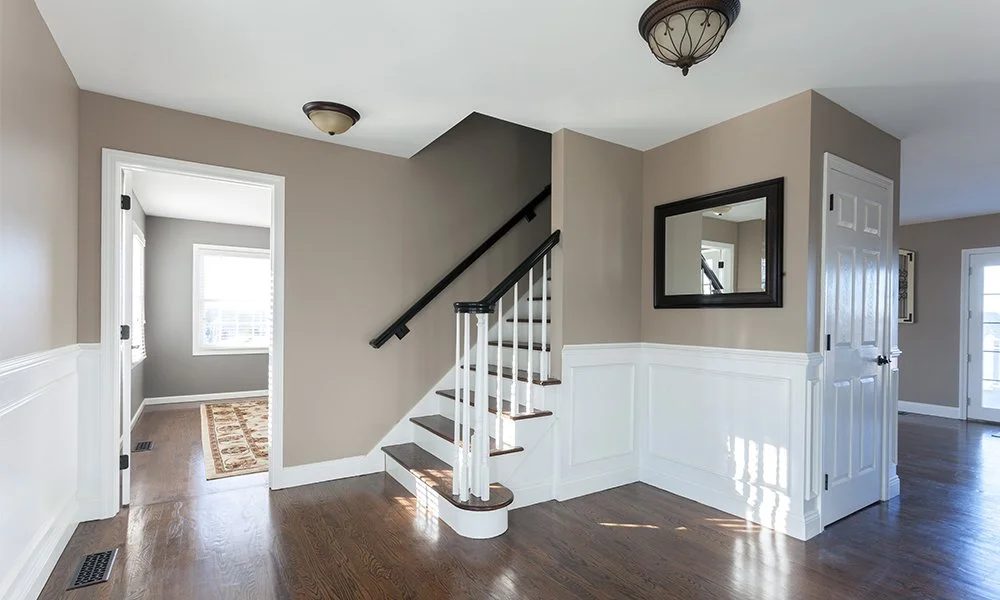 Image of staircase inside residential home possibly in Topeka or Eudora Kansas