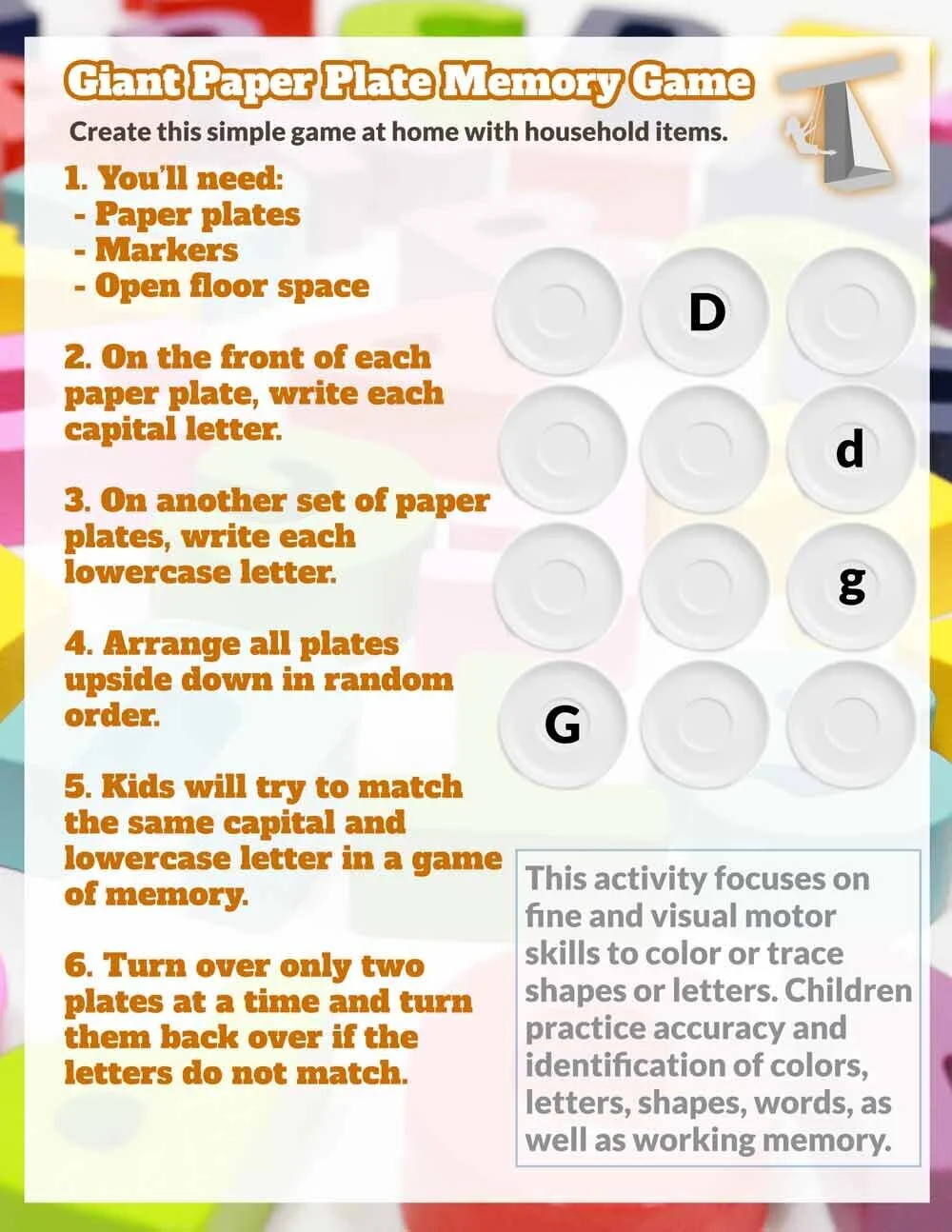 Giant Paper Plate Memory Game — Tilton's Therapy for Tots