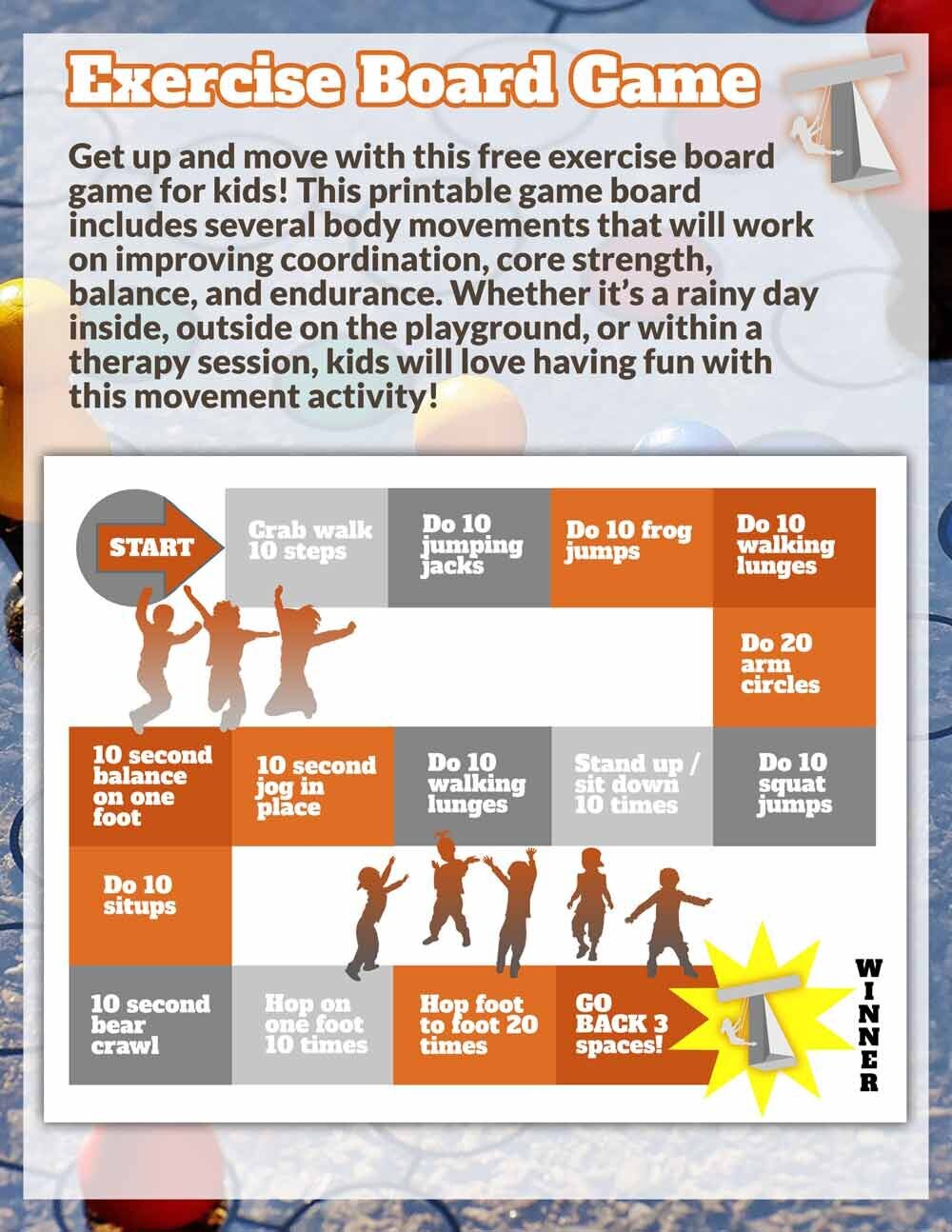 Active Health and Fitness Board Games for Kids