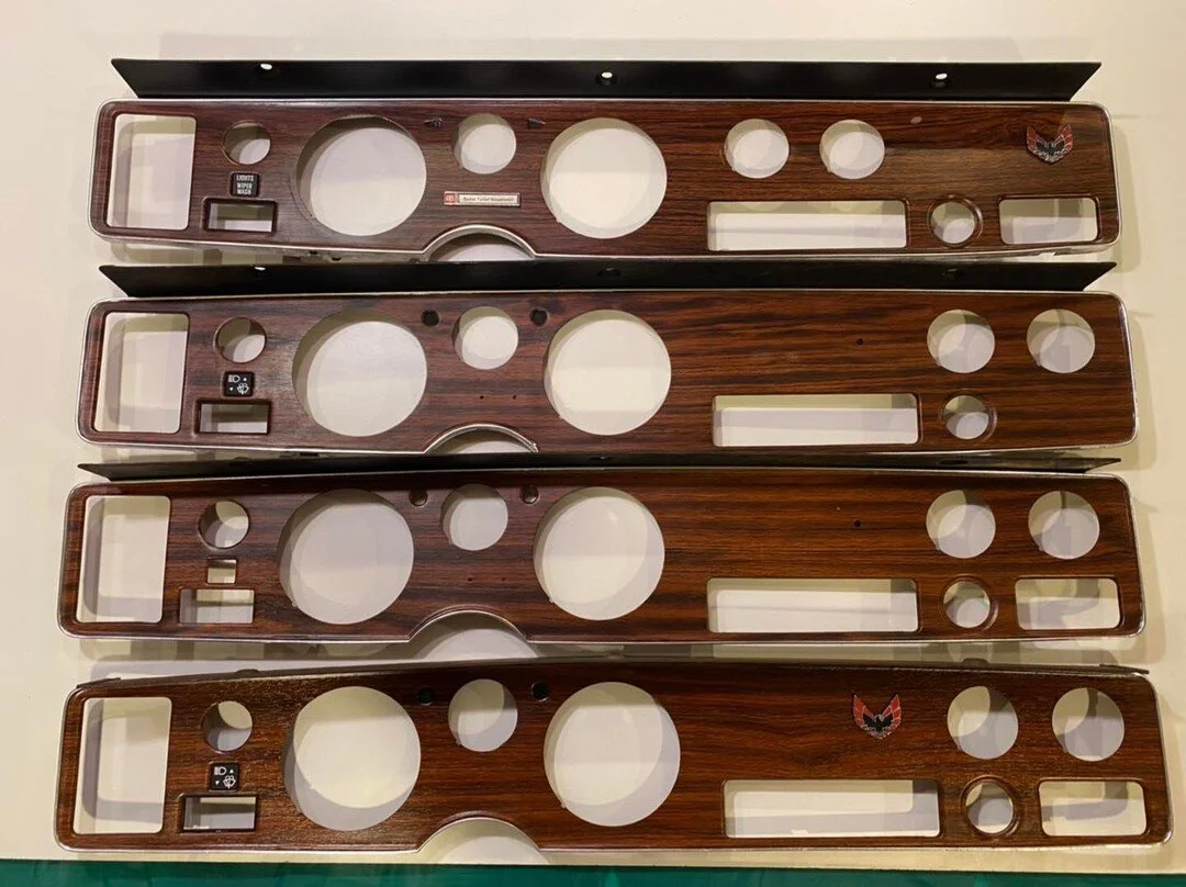 Dash bezels - cleaned and ready to go. 
($245 shipped) 76-79 Firebird Formula dash bezel - non AC (top)
($175 shipped) 80-81 Firebird / Formula dash bezel - AC (bottom 3)
Message me direct!
