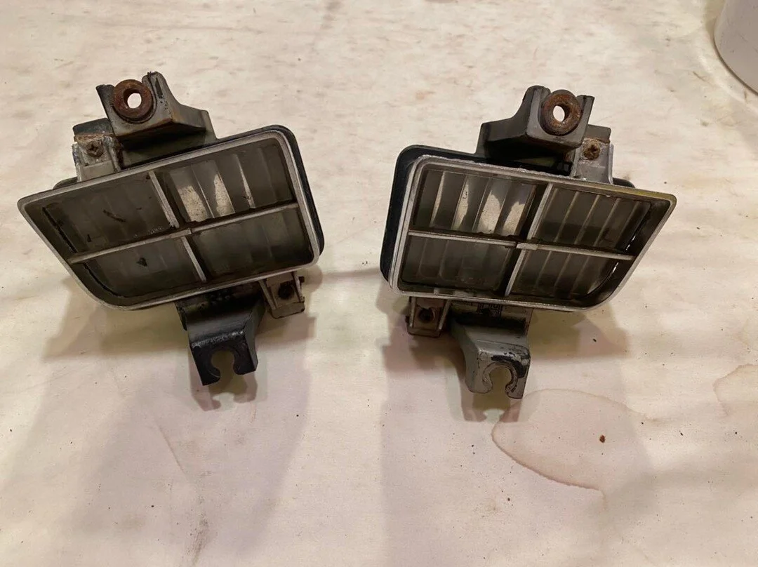 76-78 Trans Am Firebird Front Bumper Lower Fog Lights (turn signals) - in excellent shape. Will clean up nice.  Chrome bezels are not all pitted up like most. $145 shipped to your door. 
I have the (harnesses) pig tails for them also for an addition