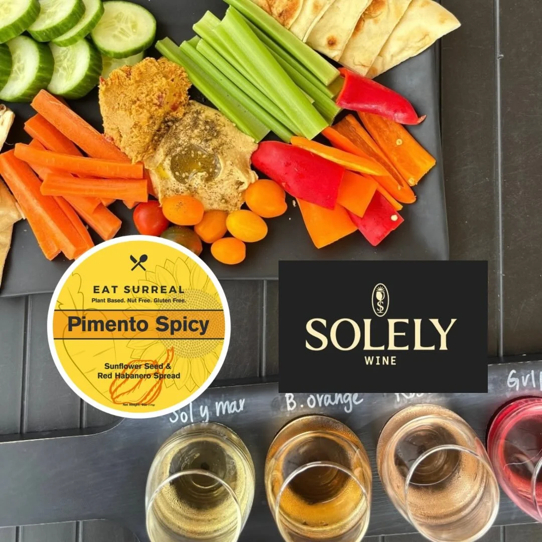 Find Pimento Spicy on the veggie board to go with the delicious wines @solely_wine