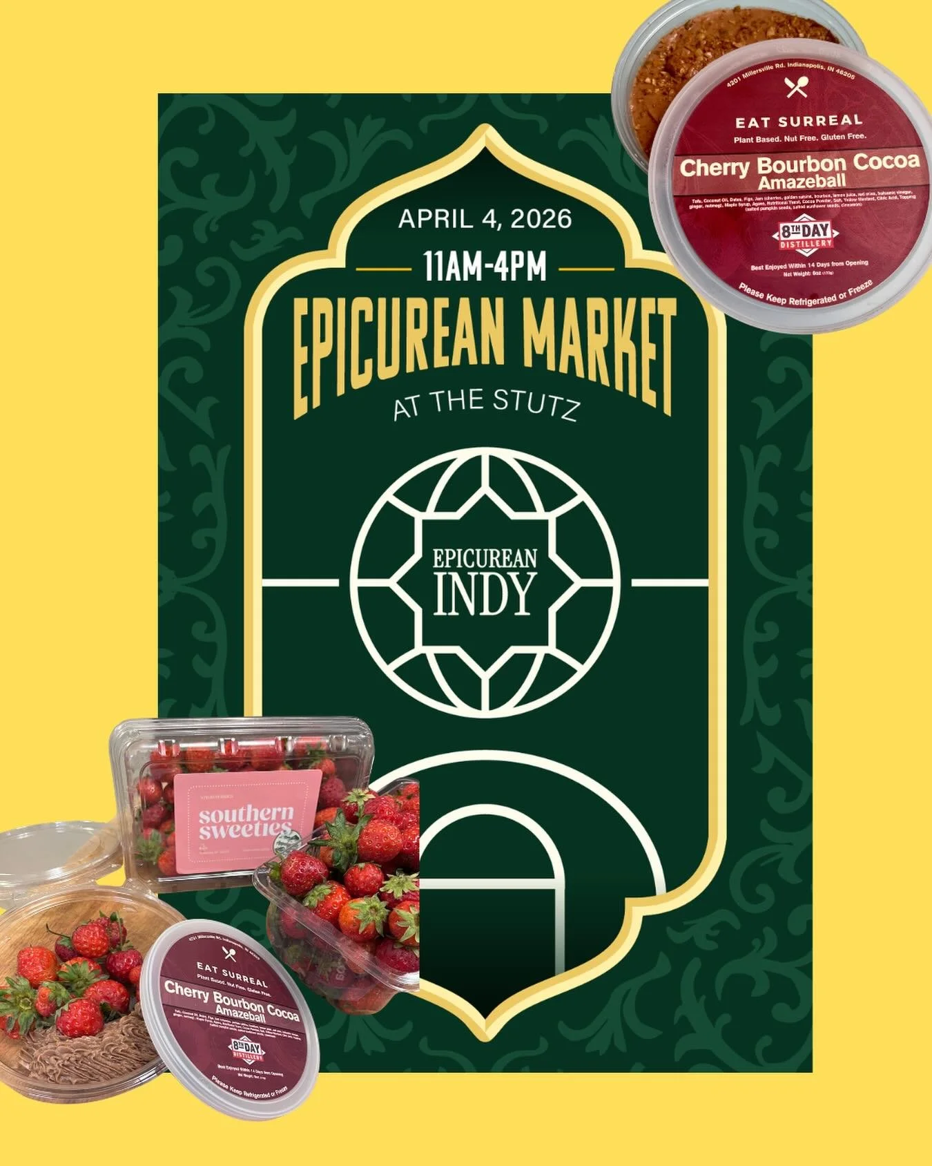 Thrilled to participate in @epicureanindy @mokao_indy @thestutzbuilding with our @8thdaydistillery Cherry Bourbon Cocoa on @borageeats market purchased strawberries from Kentucky!