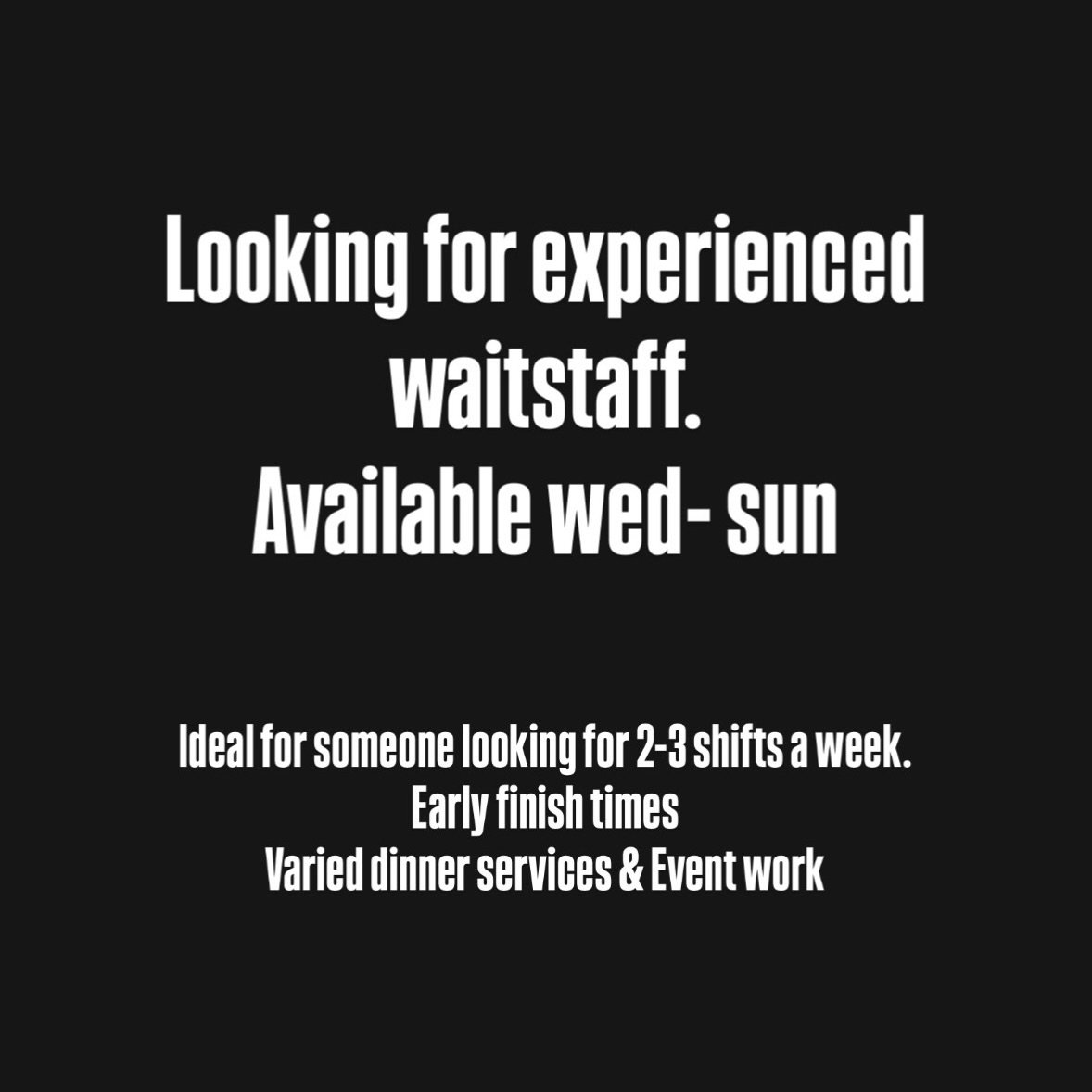 Email your resume or come in the old fashioned way for a convo. 

Saltcafeandrestaurant@gmail.com