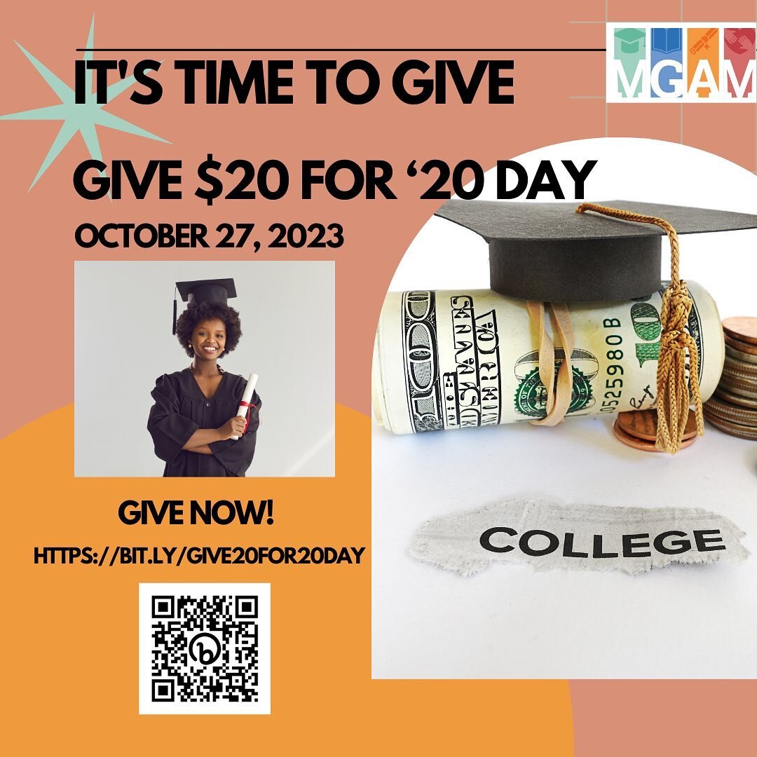 @mgamfoundation, my 501(c)(3), will be having its first ever Giving Day on Friday, October 27, 2023. The Foundation&rsquo;s &ldquo;Give $20 for &lsquo;20&rdquo; Day celebrates the organization&rsquo;s anniversary day by asking for gifts of $20 (in ho