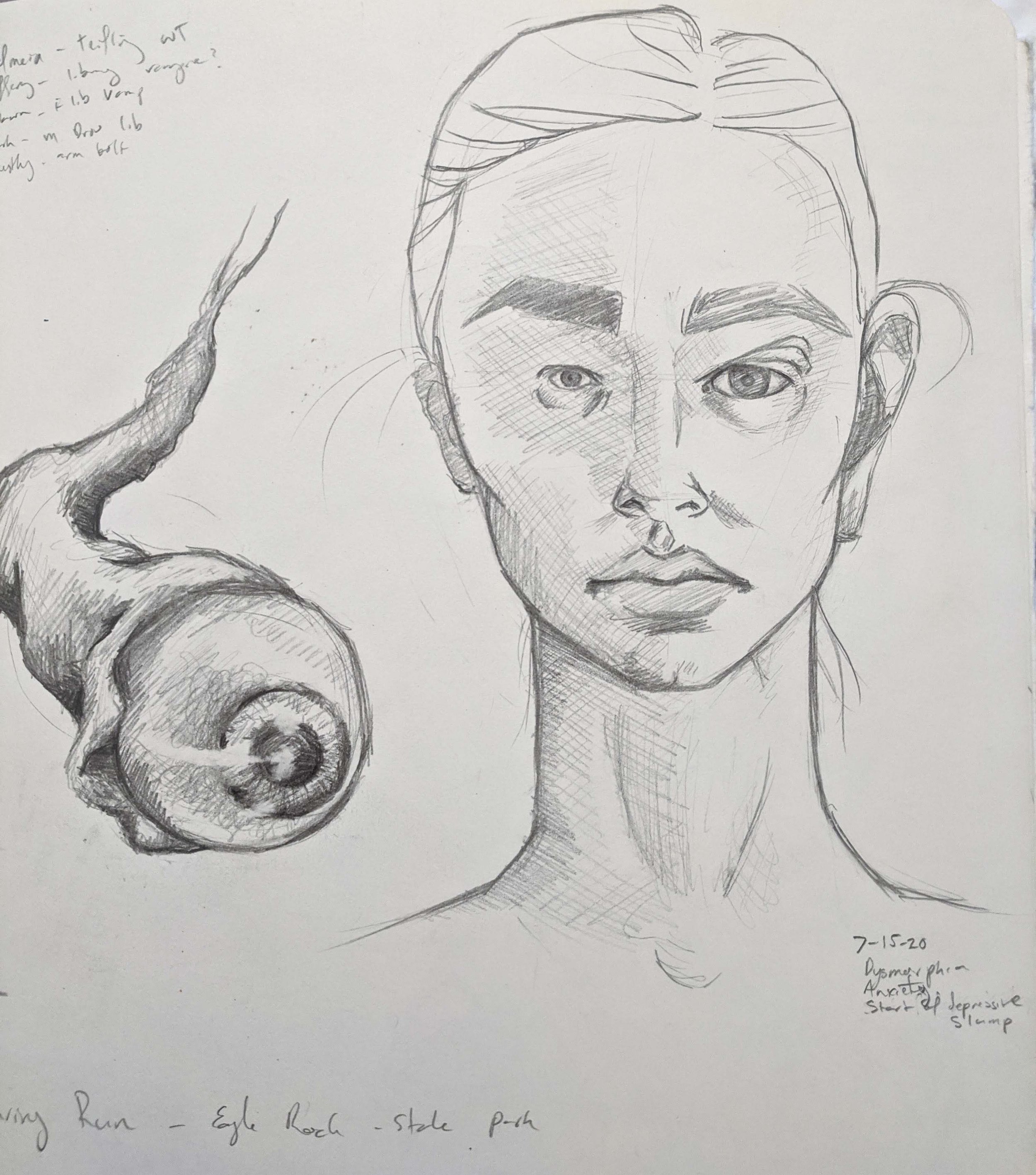 Anxiety Dysmorphia Self Portrait Series 9 sirens creative Lauren Walke.JPG