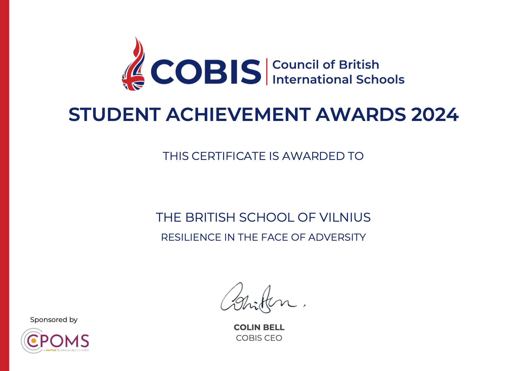 COBIS Student Achievement Awards