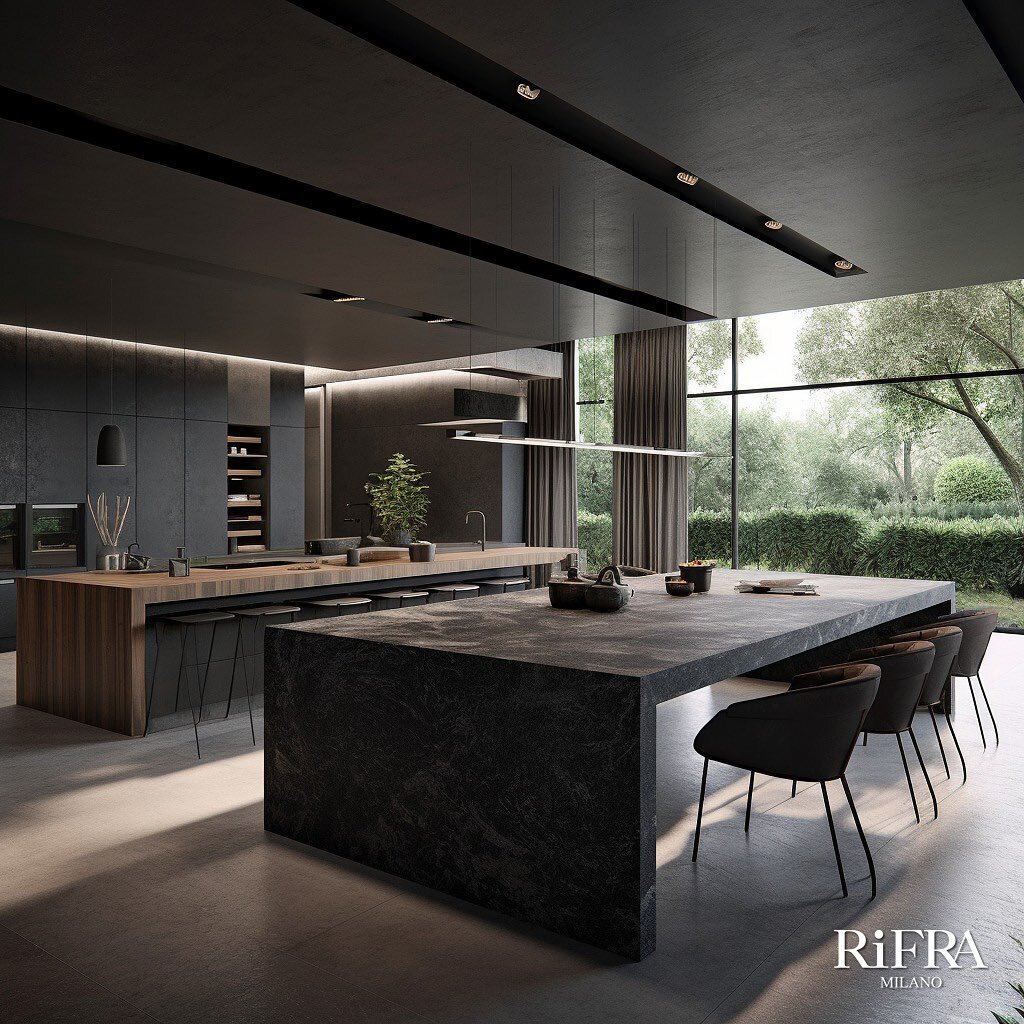 Wood, natural marble and hand-spatulated black cement are the materials chosen for this kitchen project in a design villa in Lombardy, Italy. 

Are you changing your kitchen? Talk to one of our designers for a free consultation and project: link in b
