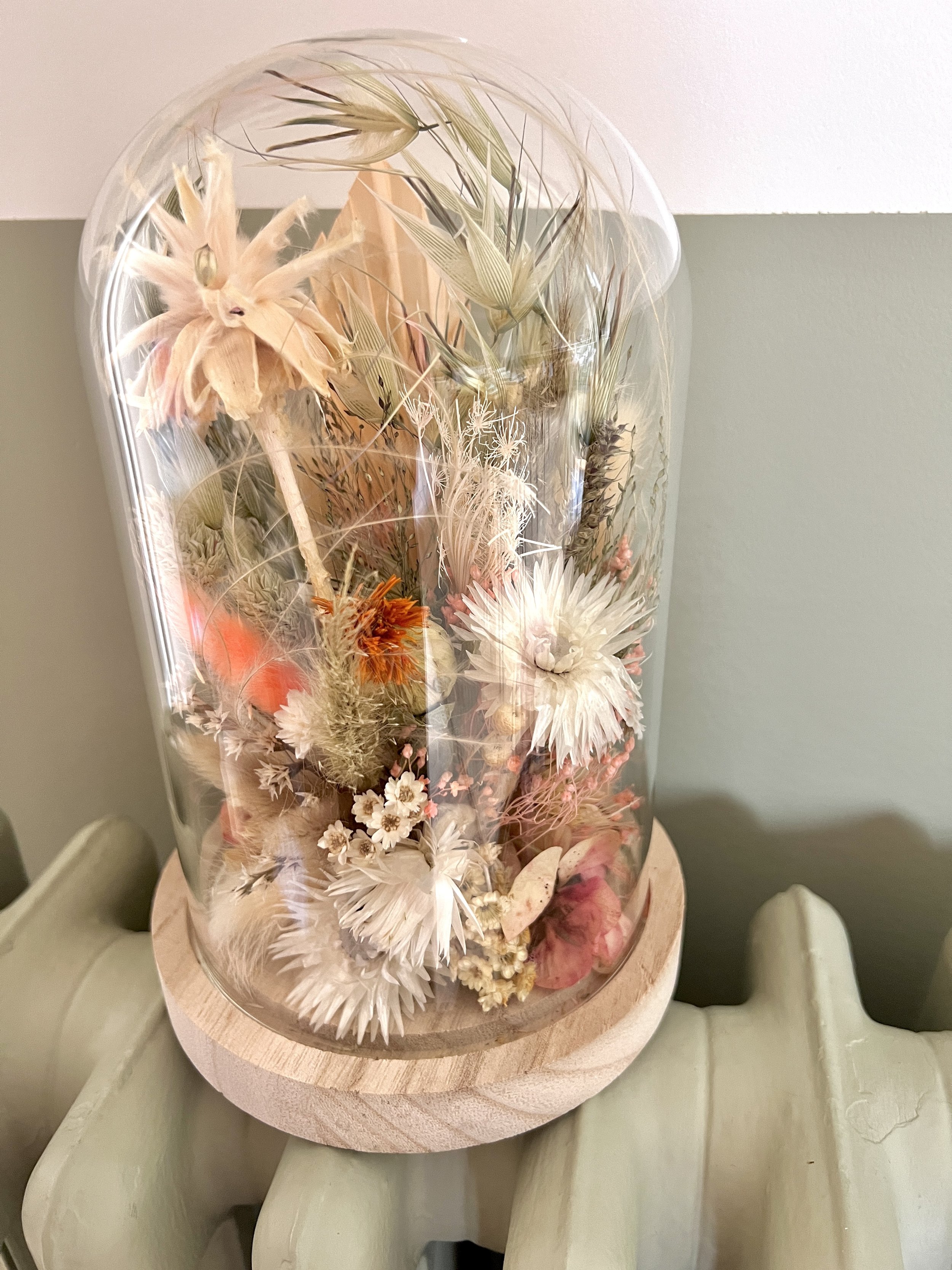 cloche fleurs séchées végétal