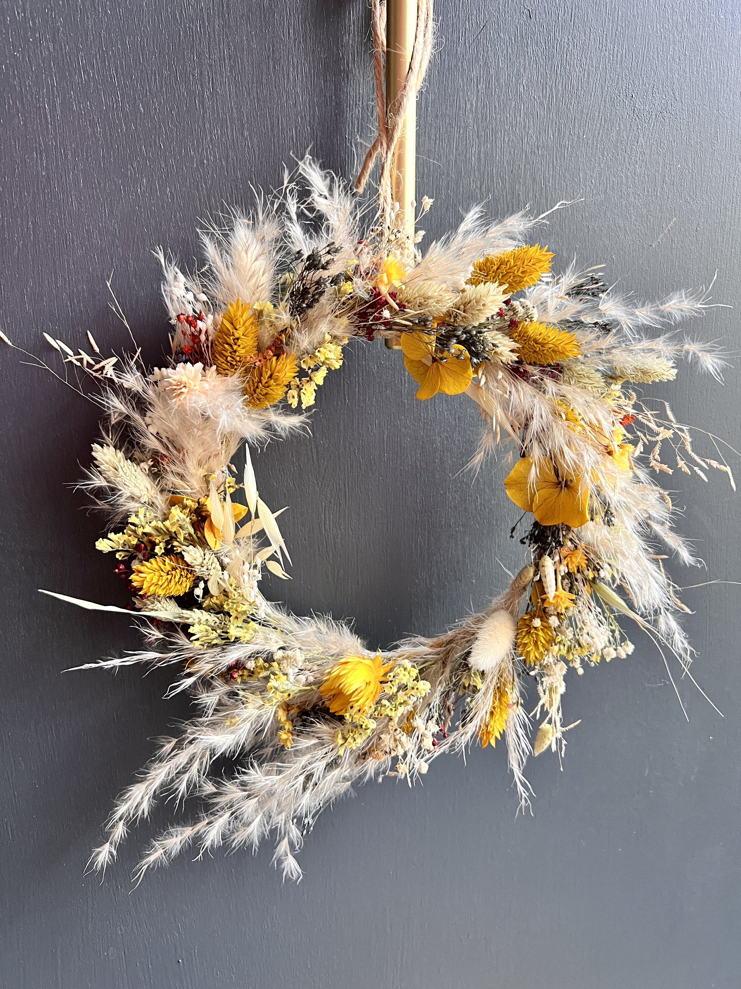couronne fleurs séchées naturelle