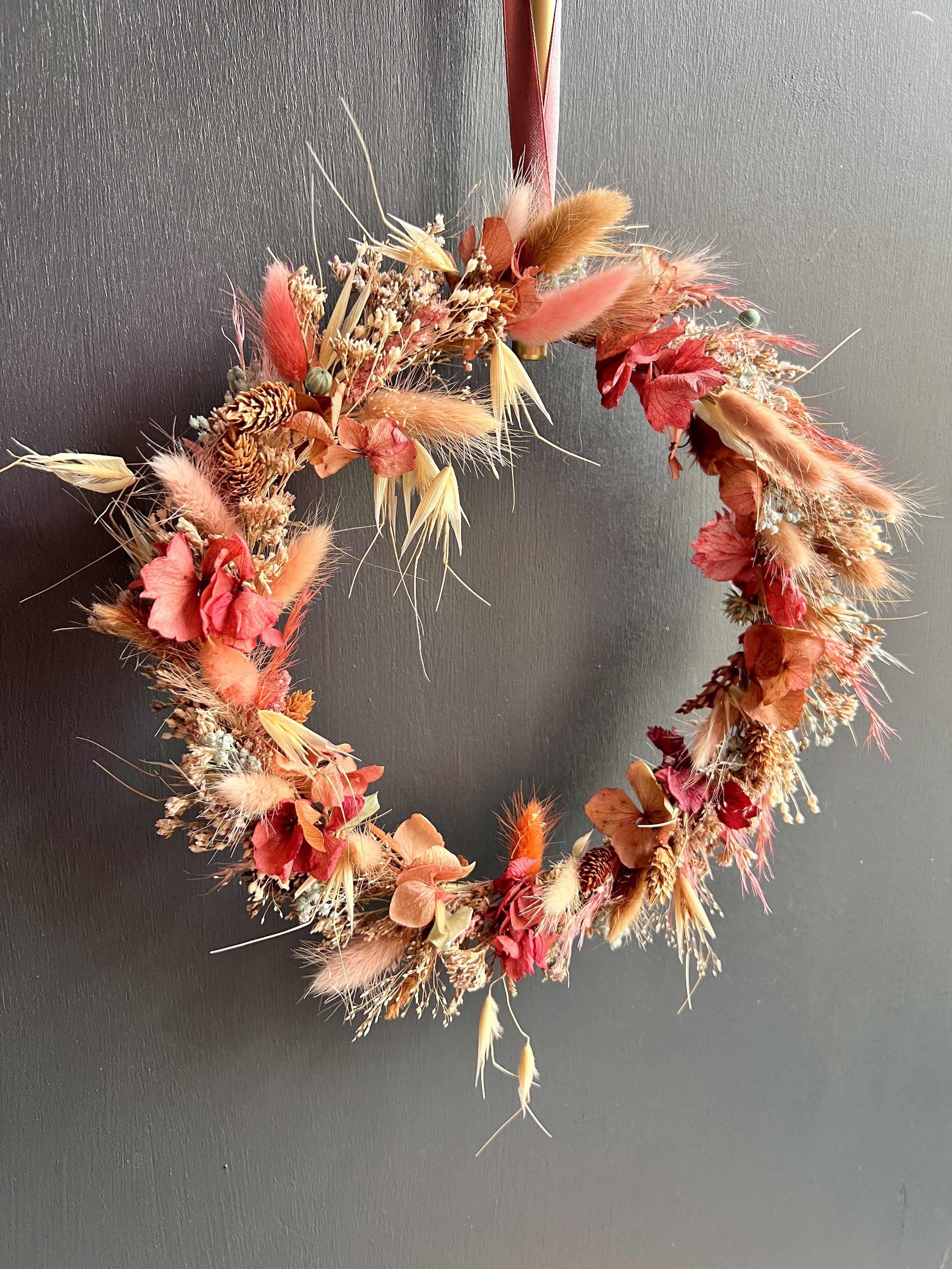 couronne fleurs séchées automnale
