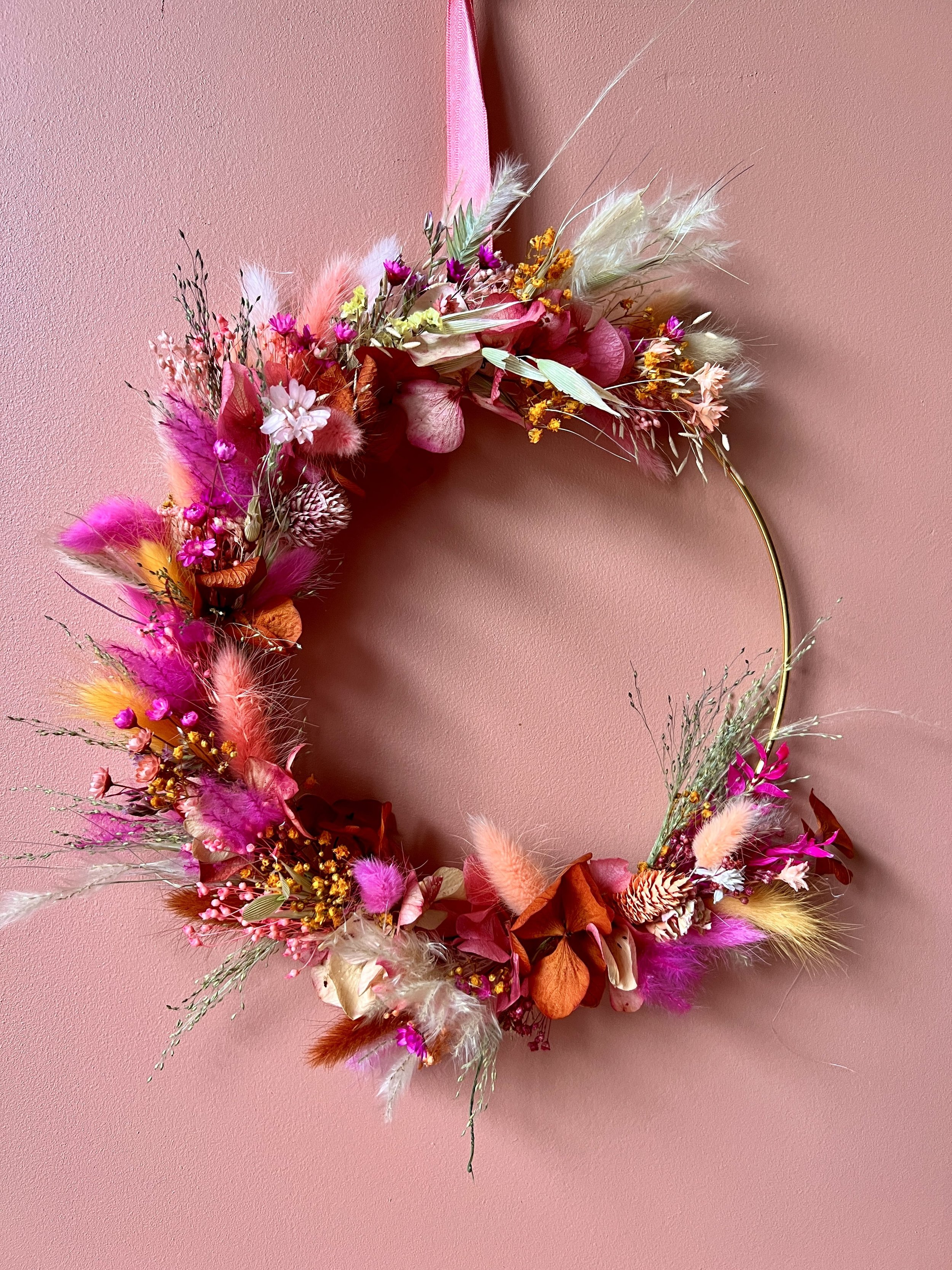 couronne fleurs séchées automnale