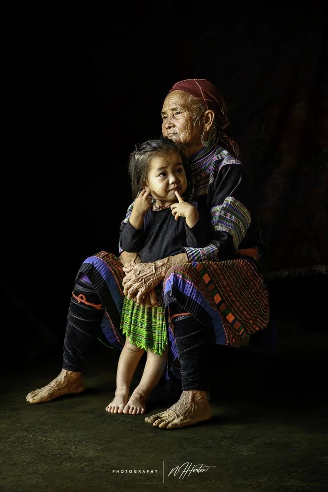 Flower Hmong Grandmother with child Ha Giang
