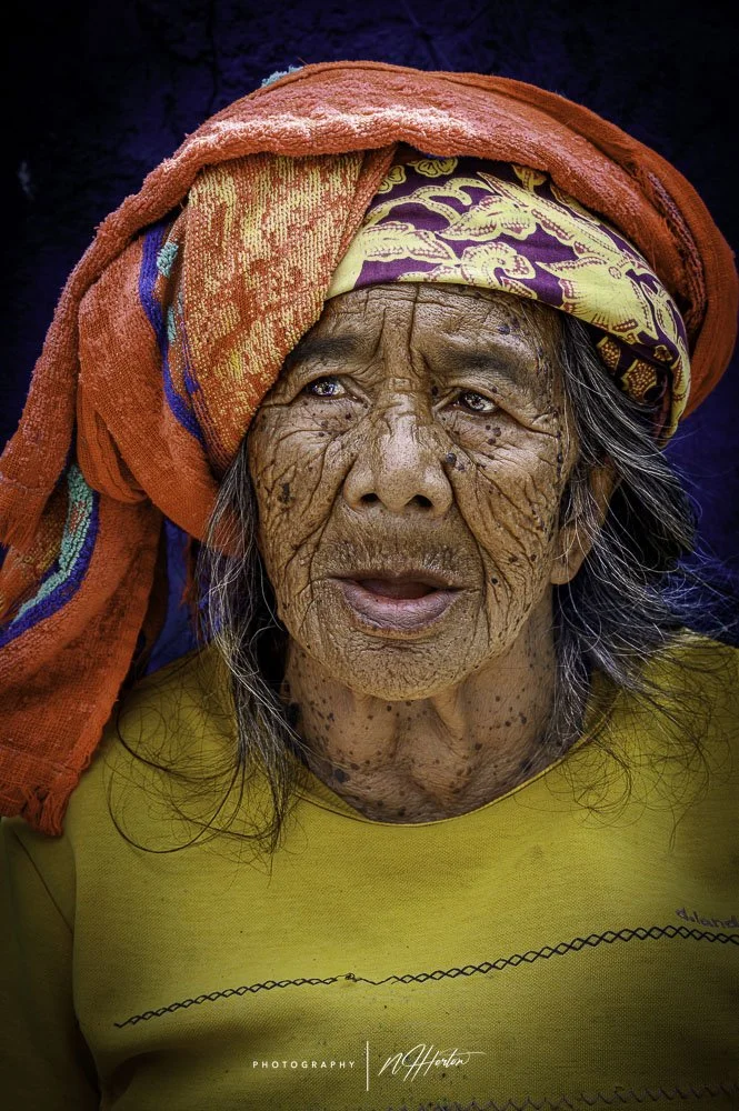 Portrait of old lady in Indonesia
