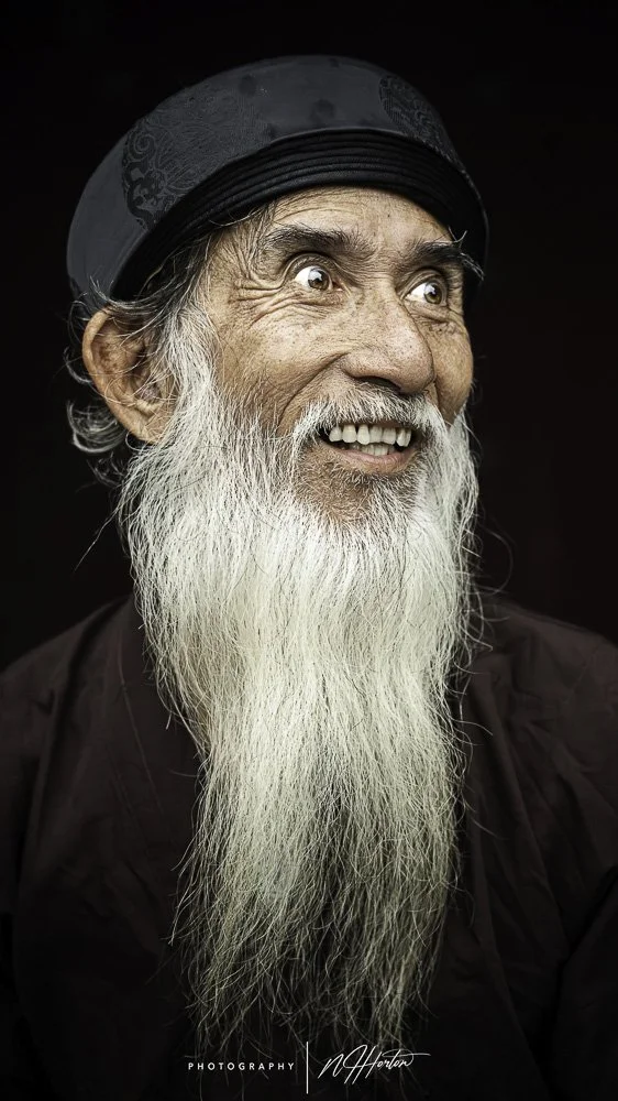 Portrait of old man, Ninh Binh, Vietnam.