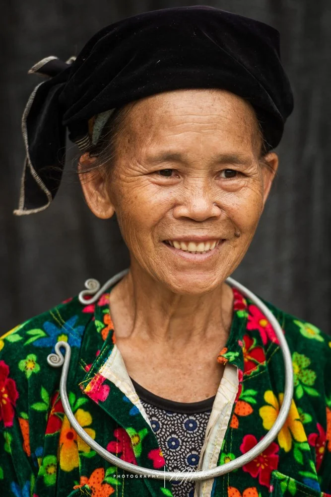Hill-tribe lady with large necklace North Vietnam