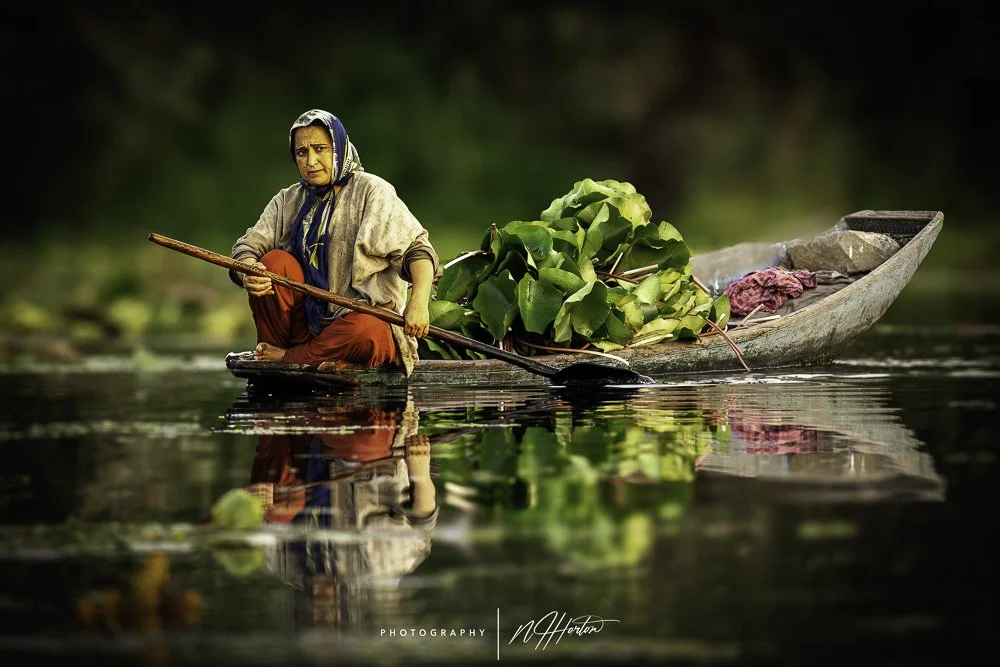 Boat lady Dal Lake, Kashmir
