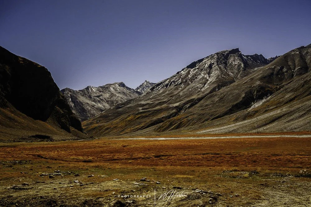 High altitude plain against mountains, Zanskar, Ladakh