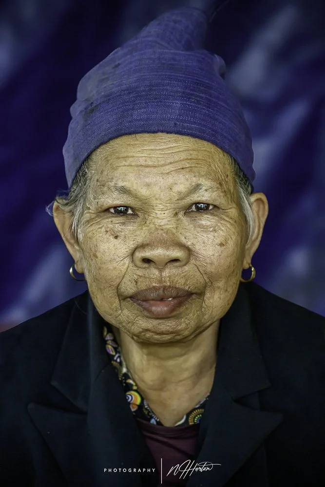 Portrait of old lady, Pu Luong, Vietnam.