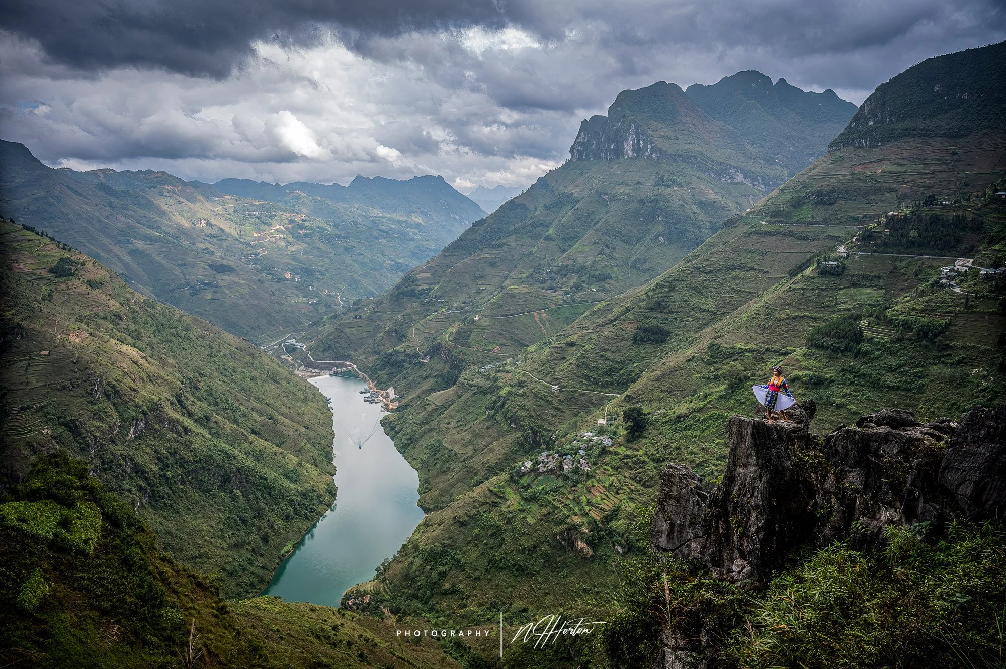 Happiness road on Ha Giang loop, North Vietnam.