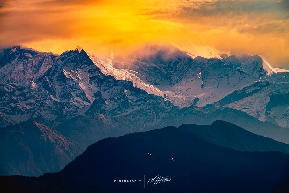 Mountain peak in the clouds, Himalayas, Nepal