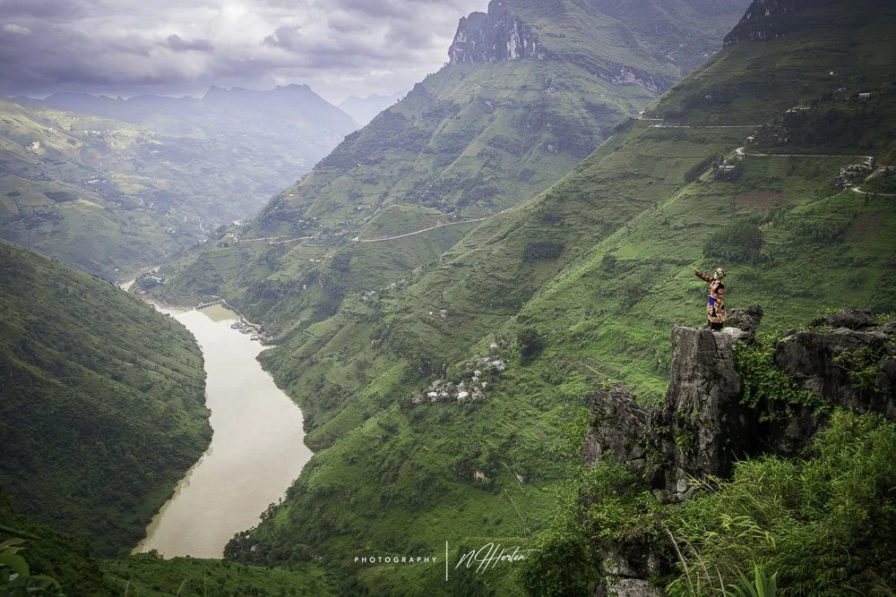 Happiness road on Ha Giang loop, North Vietnam.
