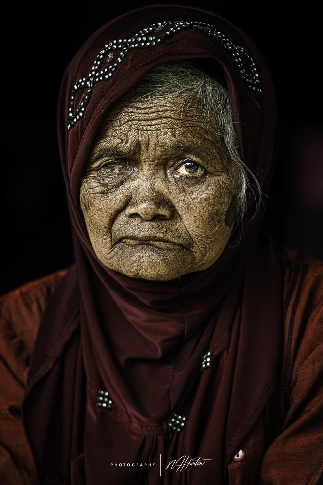 Portrait of old lady in Indonesia