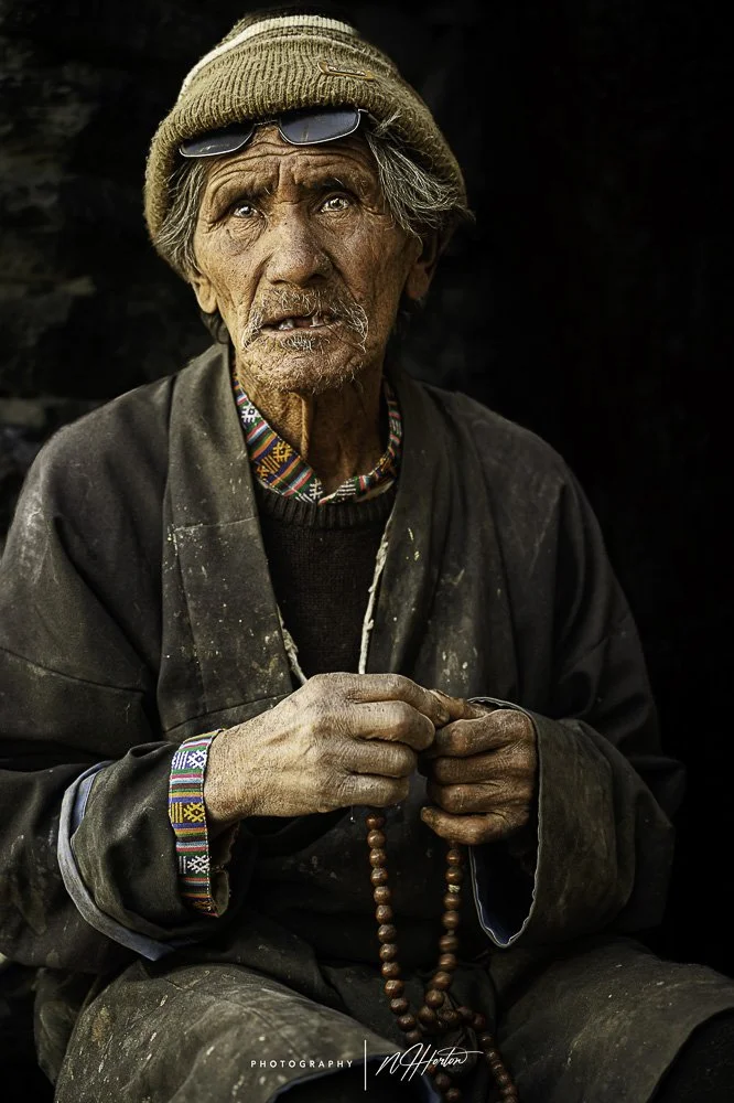 Portrait of man in Lo Manthang, Mustang, Nepal
