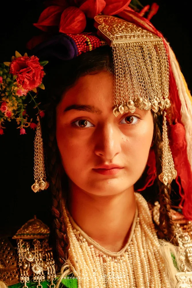 Portrait of lady in Dah Village in Ladakh