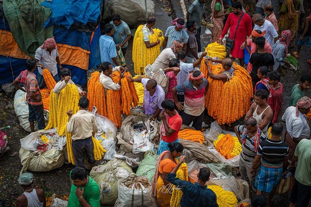Early morning street life in Kolkata India
