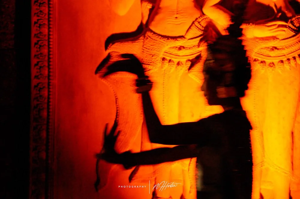 Silhouette of Apsara dancer, Siem Reap, Cambodia.