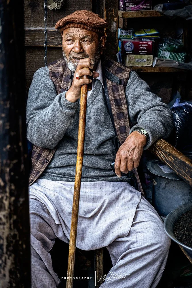 Portrait of man in Kargil Bazar India
