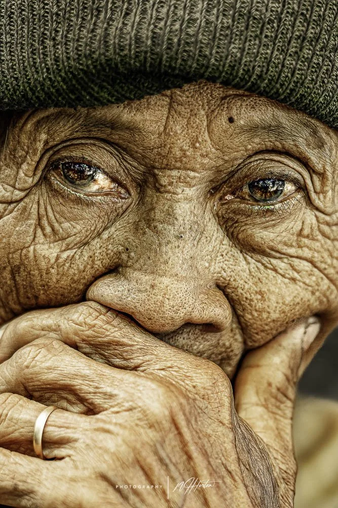 Portrait of old lady in Indonesia