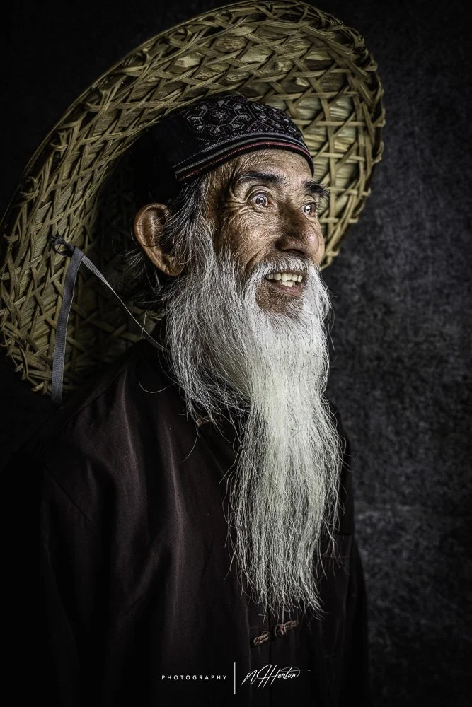 Portrait of old man, Ninh Binh, Vietnam.