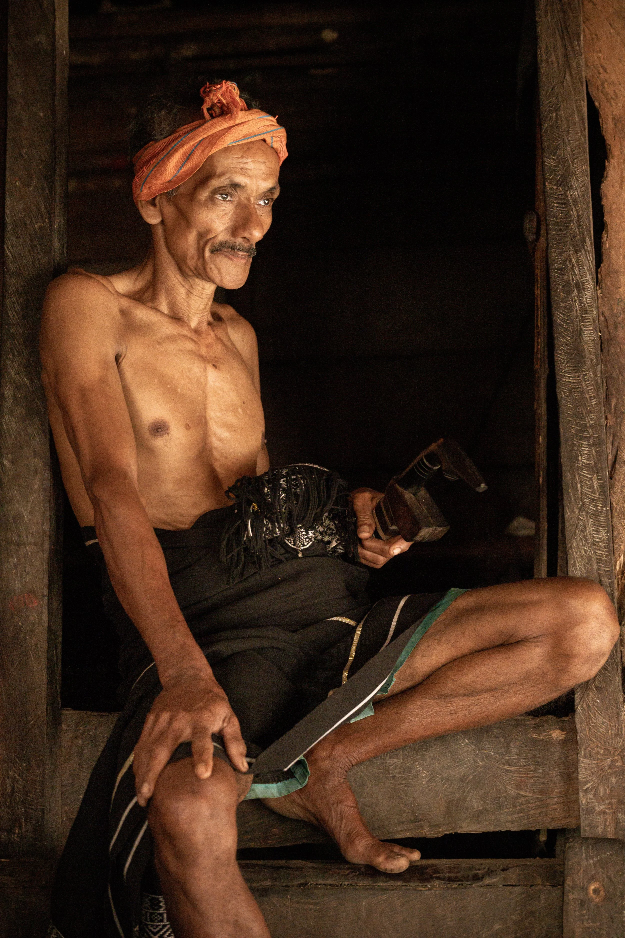 Portrait of Indonesian man in Sumba