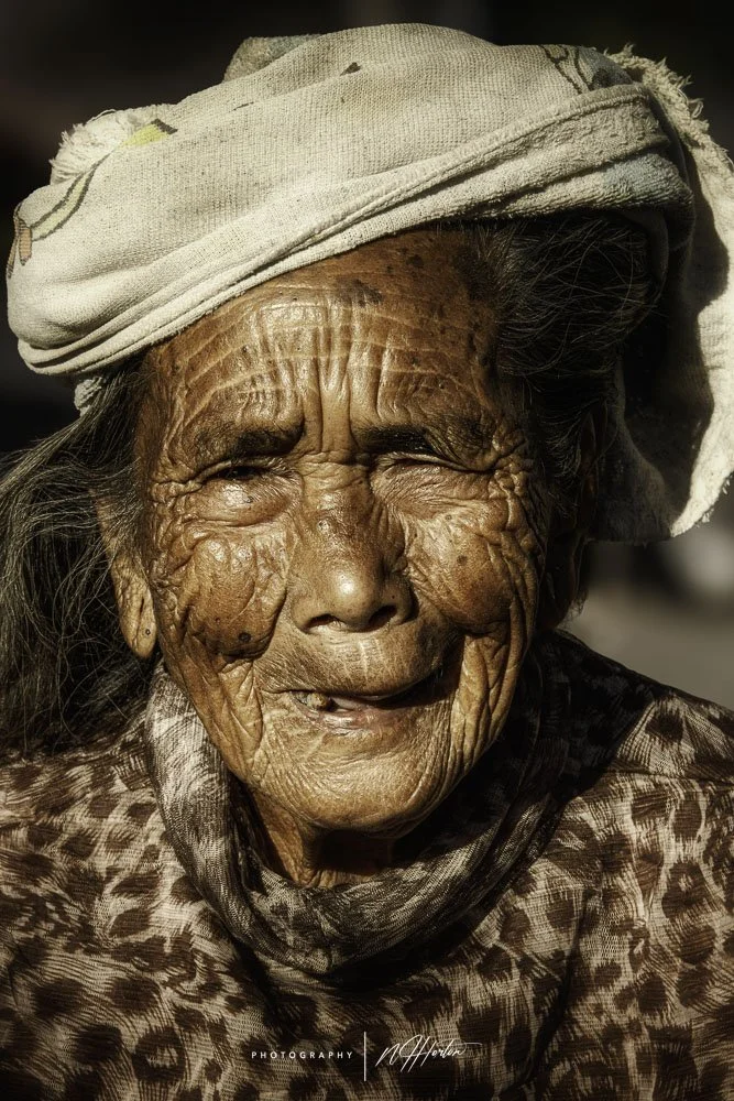 Portrait of old lady in Indonesia