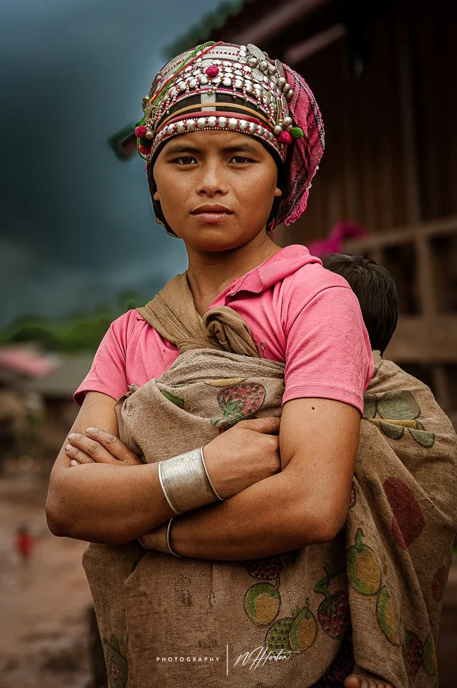 Portrait of Akha hill tribe lady Laos