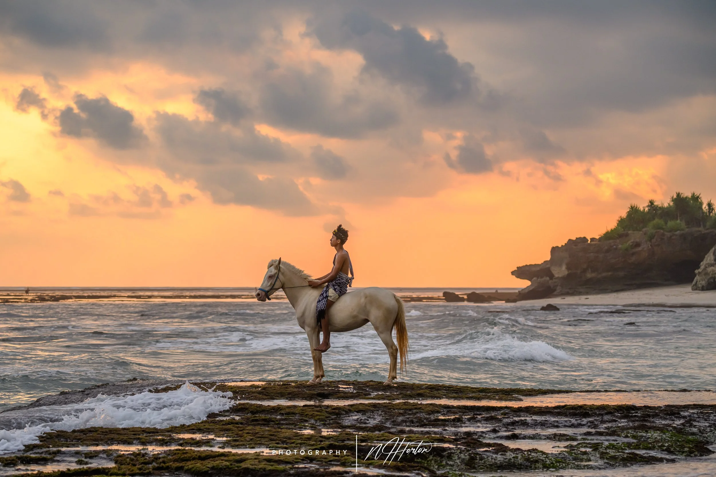 Rugged coast line at sunset, Sumba, Indonesia