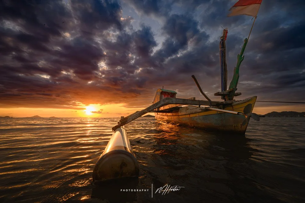 Beach at sunset, Labuan Bajo, Flores, Indonesia.