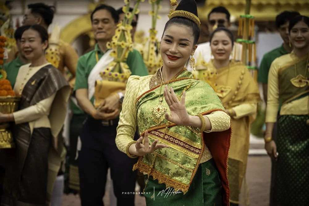 Woman dancing at That Luang festival in Vientiane-Laos