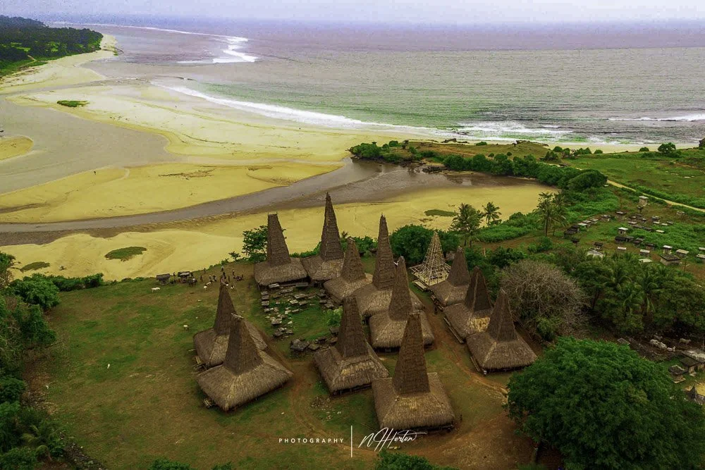 Traditional coastal Village, Sumba, Indonesia.