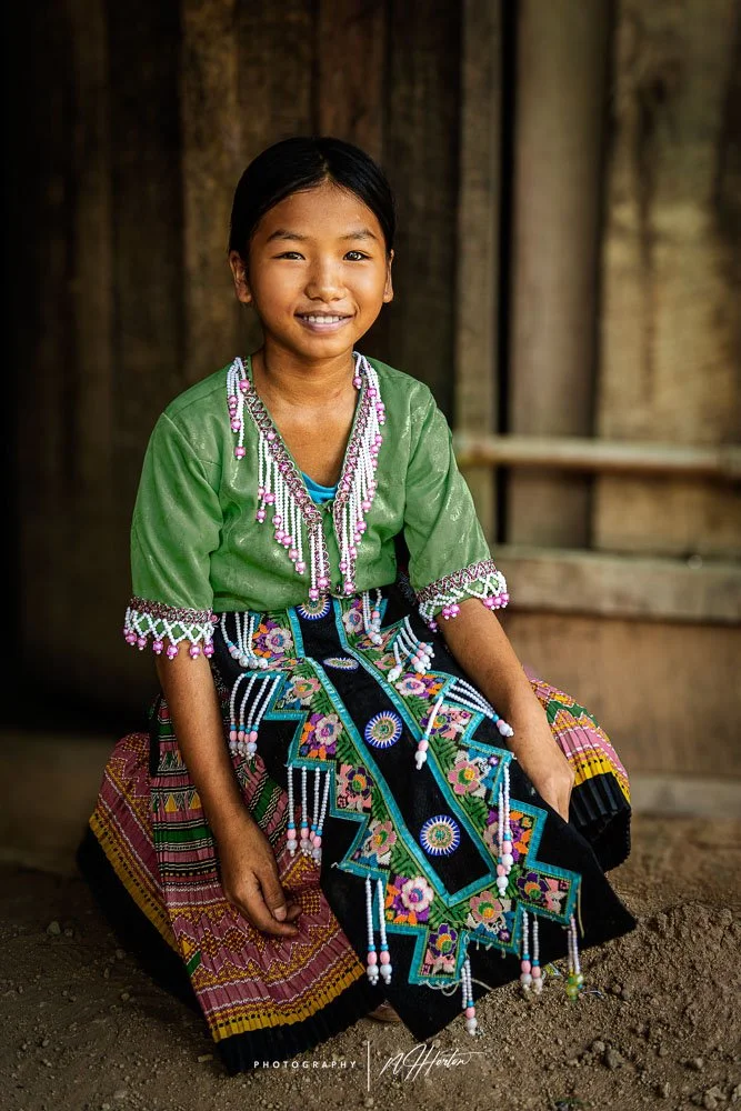 Portrait of hill tribe girl in Laos