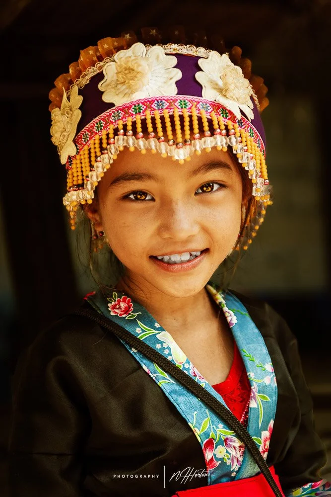 Portrait of hill tribe girl in Laos