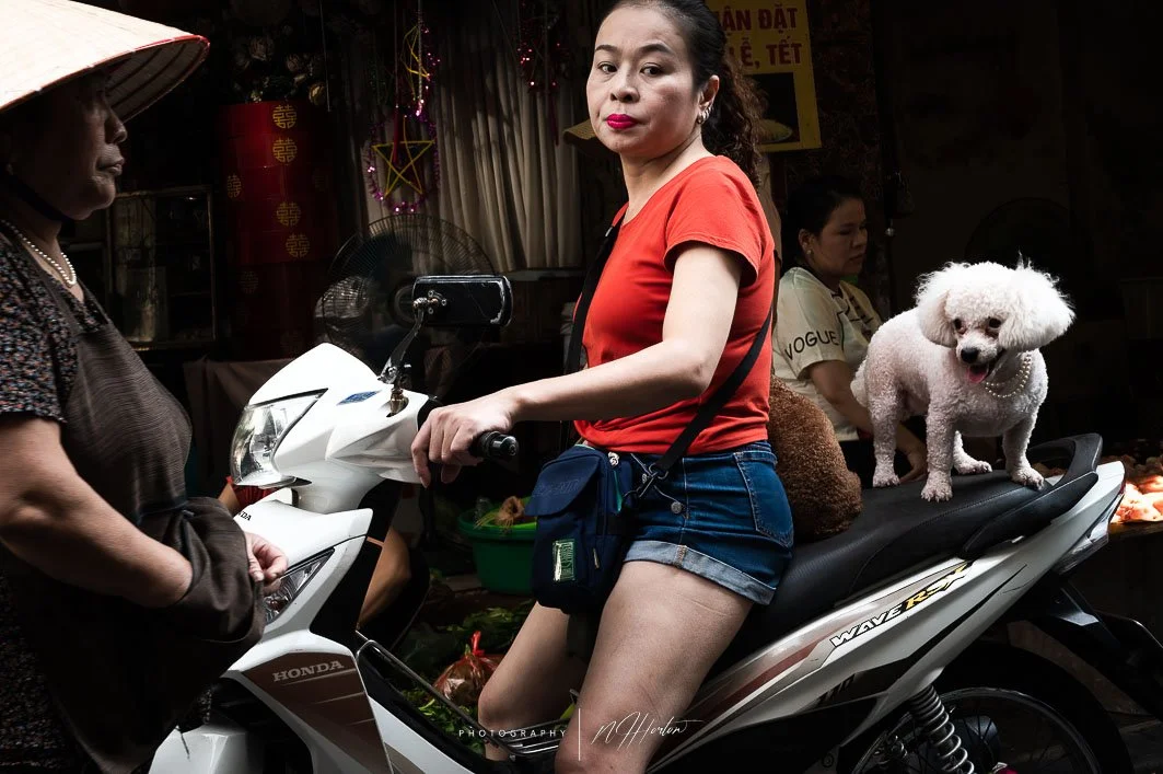 Typical street scene in Hanoi, North Vietnam.