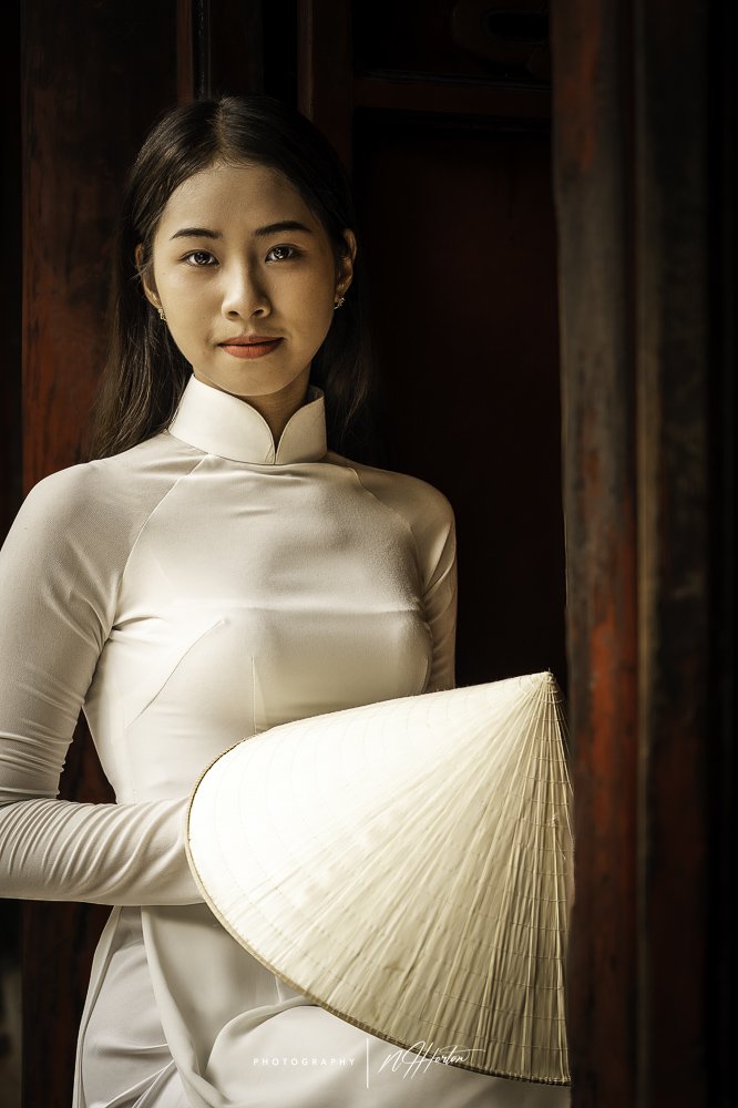 Portrait of young student in Temple of literature , Hanoi, Vietnam.